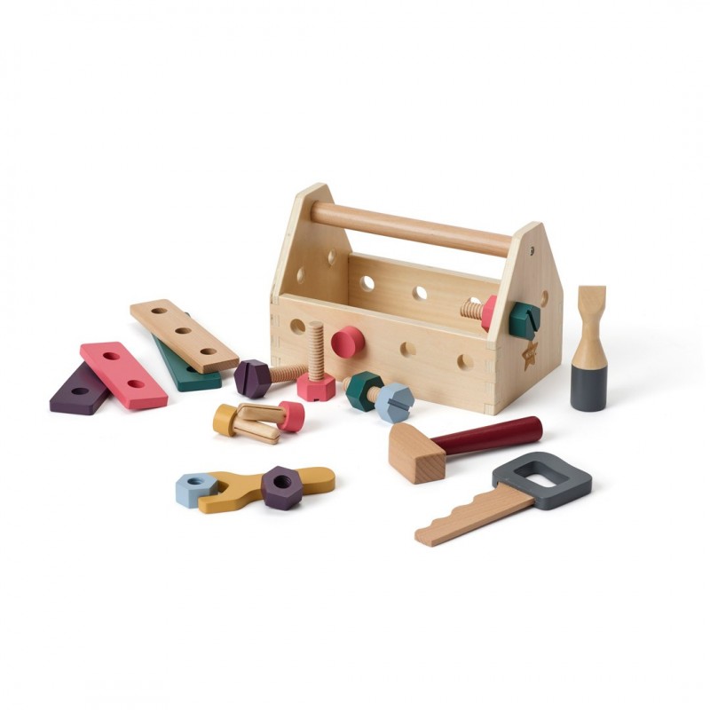 Caja de herramientas de madera infantil